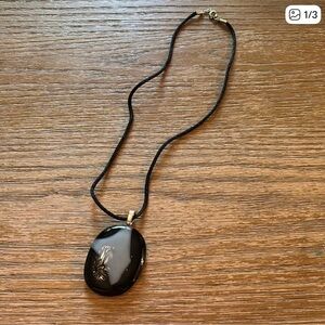 Chic Black and White Pendant Necklace